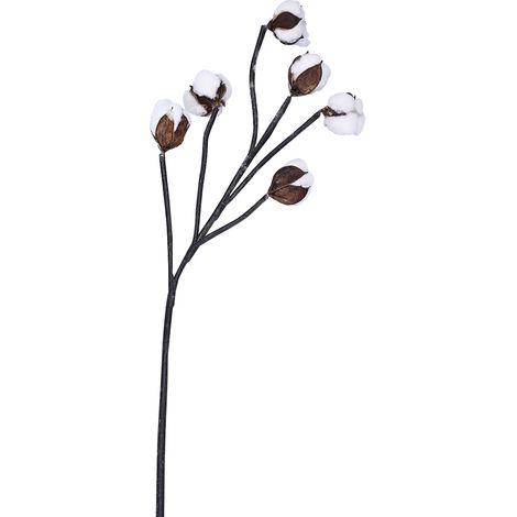 Coton Artificiel - Simulation Réaliste De Plante - Décoration Jardin Balcon Mariage - Lot De 5 Tiges (1/5)