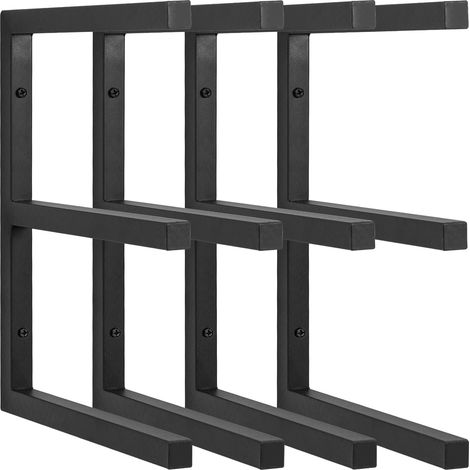 Étagère Murale 2 Niveaux Mixte métal Bois intérieur extérieur,4P (1/5)