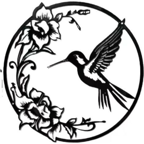Vogelsilhouette aus Metall, Wanddekoration aus Metall, Metallskulptur, runder Wandbehang für Zuhause, Büro, Wohnzimmer, Hoteldekoration (1/4)