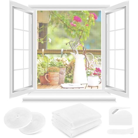 2 moustiquaire fenêtre 180x151cm sans perçage avec Klettband blanc (1/5)