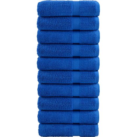 Serviettes de qualité supérieure SOLUND, lot de 10, bleues, 50 x 100 cm, 600 g/m² (1/5)