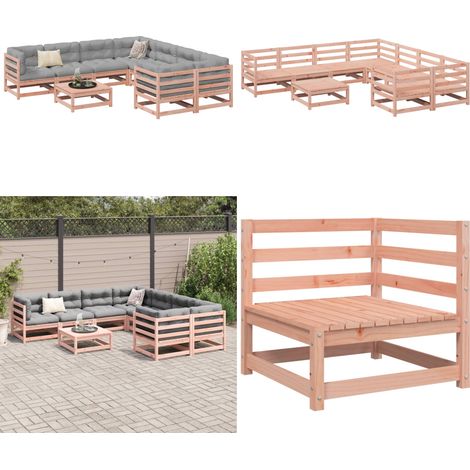 Salon de jardin 9 pcs bois massif sapin de douglas - Ensemble Salon De Jardin - Mobilier De Jardin - Canapé Extérieur - Meubles De Jardin En Bois - Salon De Jardin Design - Home & Living (1/5)