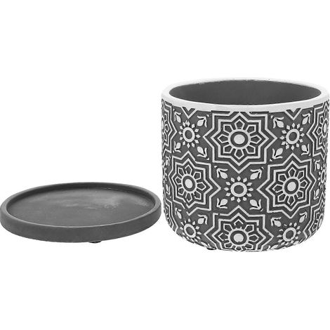 Pot de fleurs en ciment pour plantes succulentes, compatible avec la plantation, 1 pot avec soucoupe (1/5)