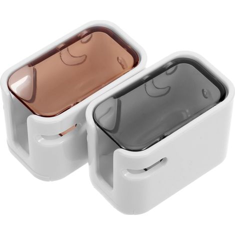 Wall Mounted Toothbrush Holders Sturdy and Adhesive with Lid