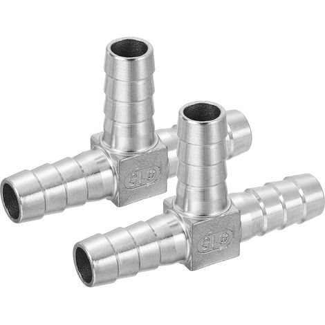 2Pcs Raccord De Tuyau À Barbe en T 9/16" Raccord De Tuyau Argent (1/5)