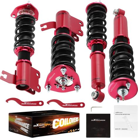 Gewindefahrwerk-Kit, höhenverstellbar von 1" bis 3", 24 Stufen der Rückfederung, passend für Nissan S13 Modelle, Zwillingsrohr-Dämpfertyp, Hintere (1/5)