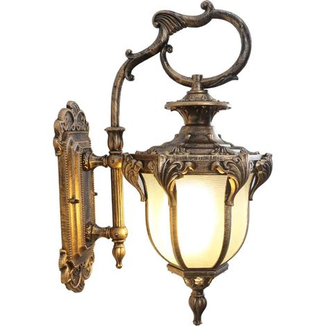 Applique extérieure imperméable IP54, Applique en métal Bronze avec Couverture en Verre en Tissu, Applique Industrielle Vintage, E27 Simple Applique pour éclairage décoratif de Jardin (1/5)