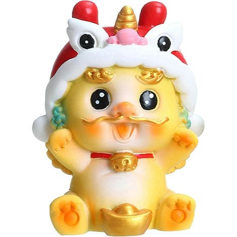 Figurine de dragon pour le Nouvel An chinois, sculpture ornementale Feng Shui créative pour le festival du printemps, à accrocher au tableau de bord ou à la porte d'une voiture.-Style A (1/5)