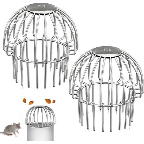 Lot de 2 Filtres de Gouttière 110mm, Grille de Protection pour Gouttiere, Protection Gouttière Anti Feuille, Tuyau de Descente pour Gouttière pour Aider à Garder Le Drain Dégagé (1/5)