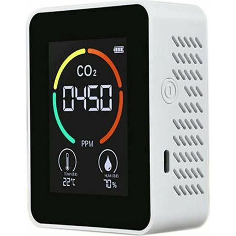 Détecteur Co2 - Affichage LCD Couleur - Mesure Température Humidité - Capteur TVOC - Pour Intérieur Laboratoire Serre entrepôt - 1 Pièce (1/5)