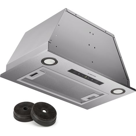 Klarstein Paolo 52 - Cappa aspirante da incasso, 52 cm, 439 m³/ora, LED, touch, A++