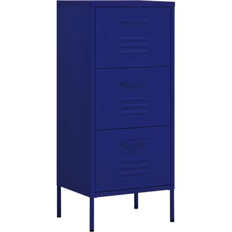 Armadio portaoggetti blu marino 42,5 x 35 x 101,5 cm con cassetti in acciaio 020046869