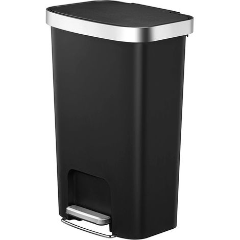 EKO - Poubelle à pédale Hana 50 litres - Plastic - noir (1/5)