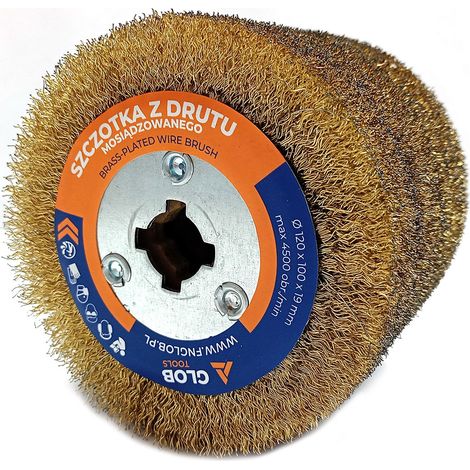 Glob Tools Holzgealterte Drahtbürste, Messingdraht, 120 x 100 x 19 mm (1/5)