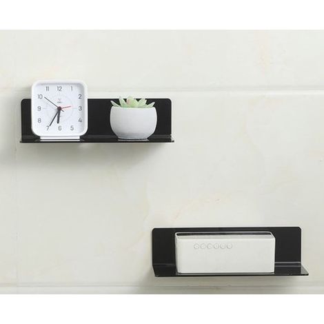Juego de 2 estantes flotantes de pared, Amplíe fácilmente el espacio de la pared, Estante pequeño de acrílico, sala de estar, 22,9  9,4  6,1 cm (1/5)