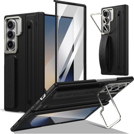 Étui pour Samsung Galaxy Z Fold 8 Ultra, avec verre et stylet, noir