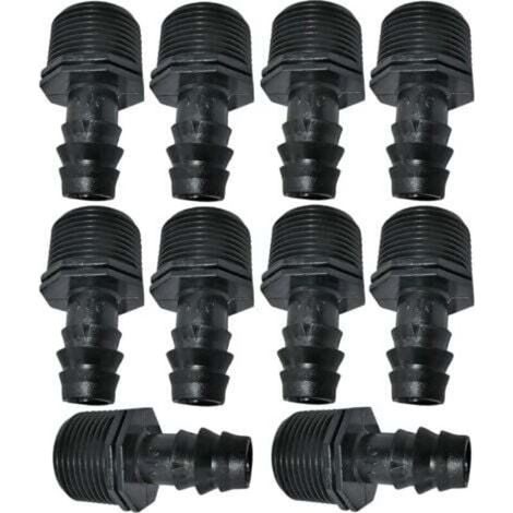16 mm x 3/4" Tropfschlauchadapter/-verbinder mit Außengewinde (für 16-mm-Schläuche) Anschluss für Bewässerungs-/Sprinkleranlagen