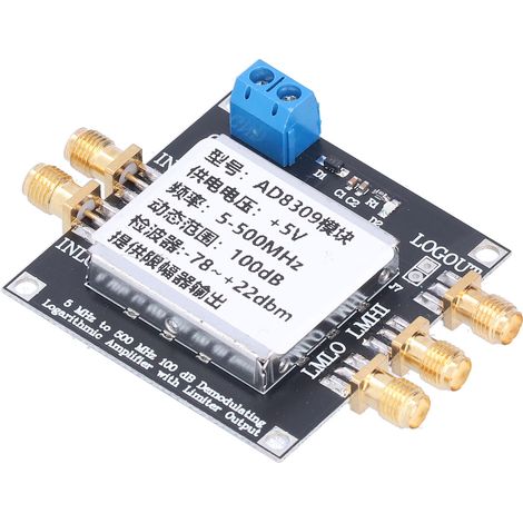 Module amplificateur logarithmique, gain de 100 dB, carte d'amplificateur SMA 5 MHz – 500 MHz pour la démodulation FSK/PSK (1/5)