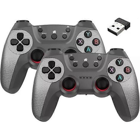 Manette sans fil double KM-029 2,4 GHz One for Two compatible PC/Linux/Android/TVbox KM-029 (Argent élégant)