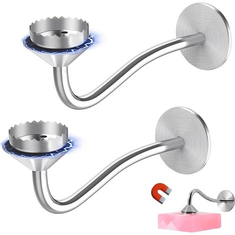 2 Pièces  Porte Savon Magnétique, Aimanté sans Perçage, en Acier Inoxydable pour Salle de Bain, Balcon, Cuisine - Douche