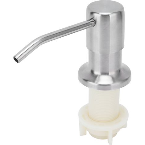 Distributeur de savon liquide encastrable évier cuisine, pompe en acier inoxydable 304 avec tube rallonge, kit robinetterie. (1/5)