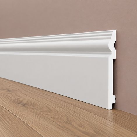 Battiscopa RESISTO in polimeri extracompatti mod. SFORZESCO Bianco mis. 170x15mm (prezzo al metro)