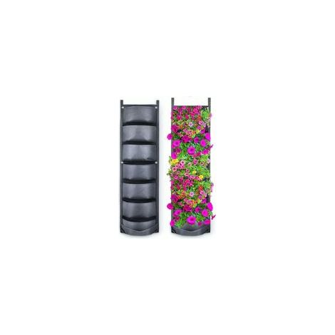 (Noir) 7 Poches Sacs De Culture Suspendus, Suspension Verticale Jardinière Murale Sac De Pot De Fleurs Pour La Décoration De La Maison Du Jardin De La Cour