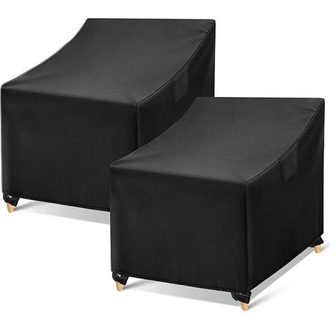 Fundas impermeables negras para sillas de exterior, fundas para sillones de jardín (1/3)
