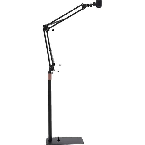 Soporte para secador de pelo, altura regulable, diseño manos libres, color negro. (1/2)