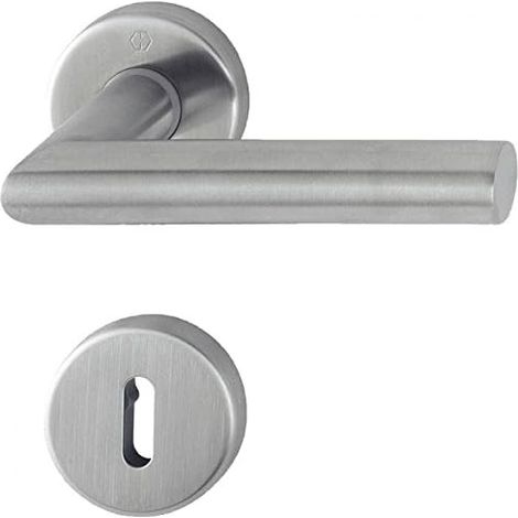 Garniture de rosace Amsterdam - Lot de 1 - Acier inoxydable mat - Montage double face - Pour portes intérieures - Modèle E1400Z