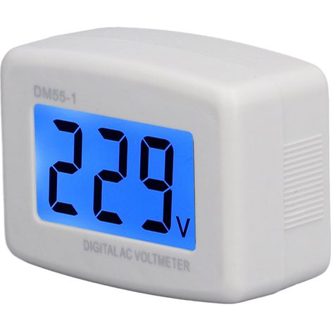 Voltmètre numérique DM55-1, écran LCD facile à lire, moniteur de mesure de tension numérique pour usage domestique, prise 80-300 VUS (1/5)