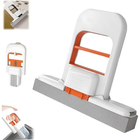 Mini balai de bureau pliable, lavable à la main, mini balai portable, éponge de nettoyage pour le nettoyage humide et sec des vitres de cuisine. (1/5)