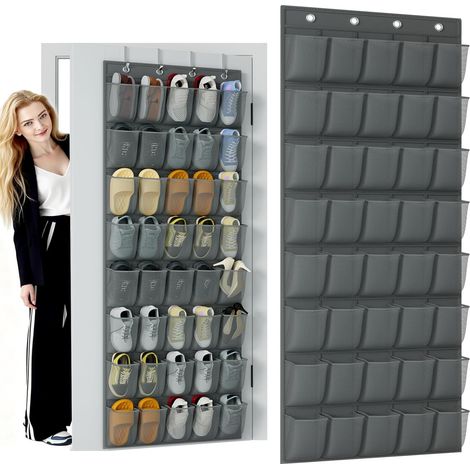 CCYKXA Schuh-Organizer zum Einhängen über der Tür mit 40 großen, atmungsaktiven Netztaschen, hängendes Schuhregal für den Eingangsbereich (1/5)