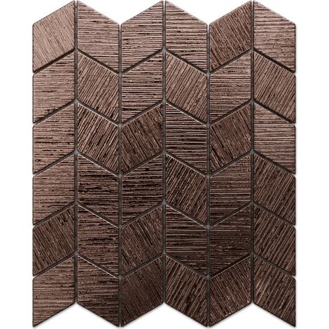 Ilcom mosaico in vetro su rete per bagno e cucina 26.5cm x 30.5cm - Copper lake (1/4)