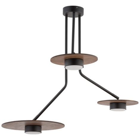 Plafonnier Nowodvorski DISK noir/bois 3 lumières GX53
