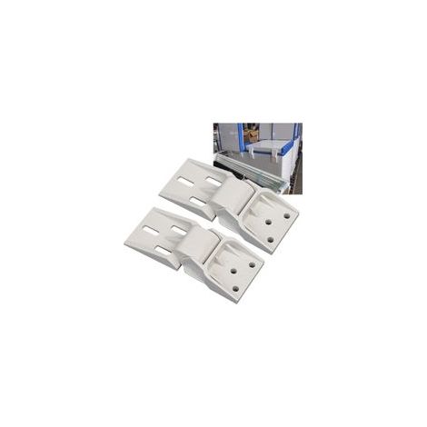 Lot de 2 charnières universelles 3 trous pour petit congélateur coffre, rabattables avec contrepoids compatibles tous congélateurs coffres (1/5)