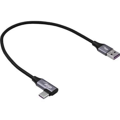 Cavo angolato USB tipo C / USB-A da 30 cm AK-USB-58 60W intrecciato (1/3)