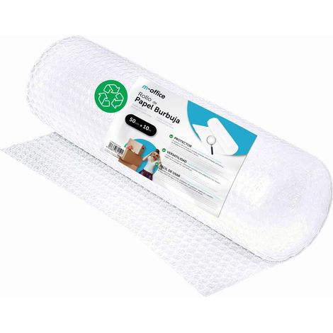 Rouleau en plastique à bulles, rouleau recyclé pour l'emballage, plastique à bulles pour le déménagement, l'emballage et les boîtes, plastique pour l'emballage · (50cmx10m, (1/5)