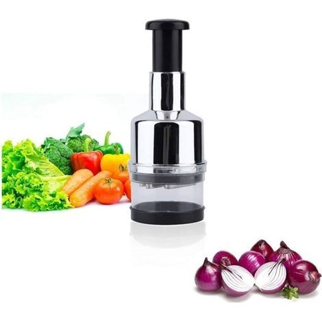 Affettatrice per cipolle, affettatrice per verdure, mini tritacipolle, tritacipolle manuale multifunzionale, piccolo tritacipolle (1/5)