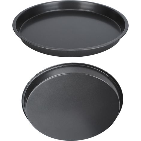 2 Pièces Poêle à Pizza Antiadhésive en Acier Carbone Épais pour Four - 25 cm (1/5)