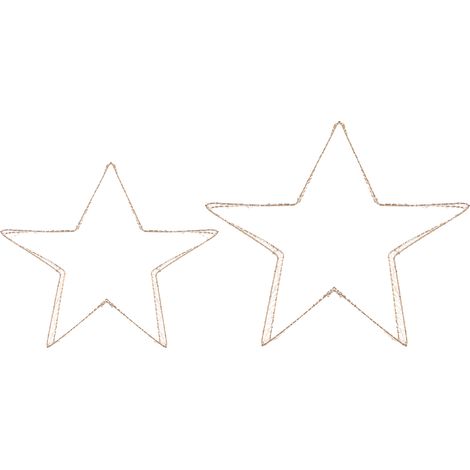 Conjunto de 2 decoraciones de Navidad LED estrellas decoración navideña con luces dorado Italla (1/5)