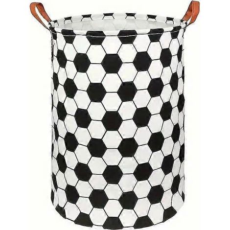 Panier de Rangement à Motif Football, Pliable, avec Poignées, pour Jouets et Linge Sale, Lot de 1, Tissu Oxford, Décoration Chambre Enfant (1/5)