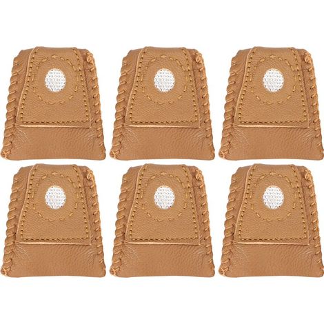 Nähhandschuh aus Leder mit Fingerkuppenschutz aus Messing, schützendes Handarbeitszubehör (1/5)