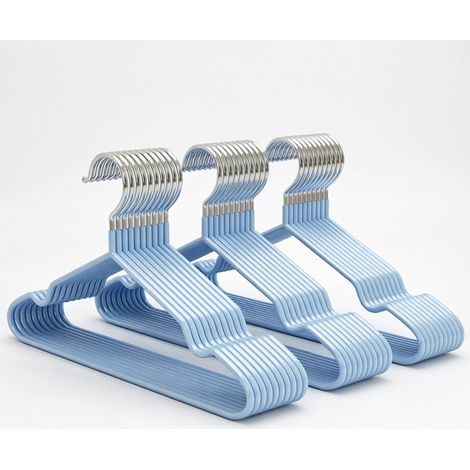 Perchas recubiertas antideslizantes azul 45 cm