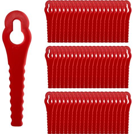 Lot de 100 lames de rechange compatibles avec Florabest LIDL FRTA 20A1 FAT18B2 FAT18B3 Lames de rechange en plastique pour tondeuses sans fil Florabest (11 mm x 5 mm) (1/5)