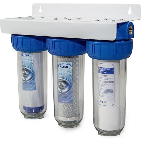 Filtre à eau système trois étages cartouche NW-BR10B4 filtration des sédiments et des charbons actifs (3/4" - 26,16 mm)