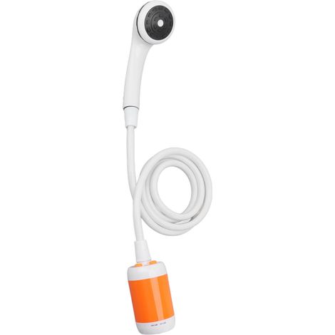 Douche électrique portable pour le camping, le spa, le lavage de voiture, le bain des animaux, l'arrosage des plantes, orange/blanc (1/5)