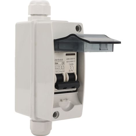 Disjoncteur PV 25A Sectionneur Solaire Coffret Étanche IP65 DC12-400V AC90-400V (1/5)
