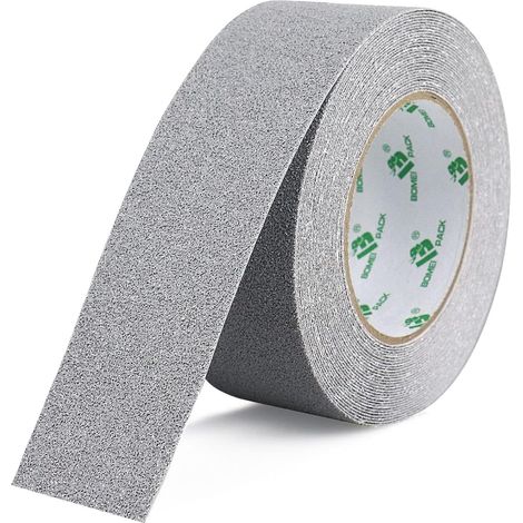 Ruban Antidérapant Gris, Bandes antidérapantes avec Ruban adhésif antidérapant pour escaliers, marches, revêtements de Sol, Ruban antidérapant Solide, Autocollant, (5cm x 10m, 1 Pack) (1/5)