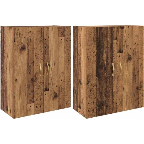 2 pcs Buffet，Bahut， Armoires Murailles Bois ancien 69,5 x 34 x 90 cm CFW12584 (1/5)